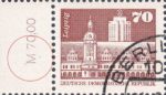 DDR Briefmarke Aufbau in der DDR Altes Rathaus Leipzig Plattenfehler