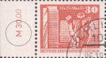 DDR Briefmarke Aufbau in der DDR Ernst Thalmann Platz Haale-Saale Plattenfehler