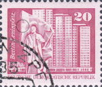 DDR Briefmarke Aufbau in der DDR Lenindenkmal Plattenfehler