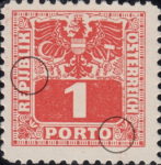 Austria 1945 1 pfennig postage due stamp flaw